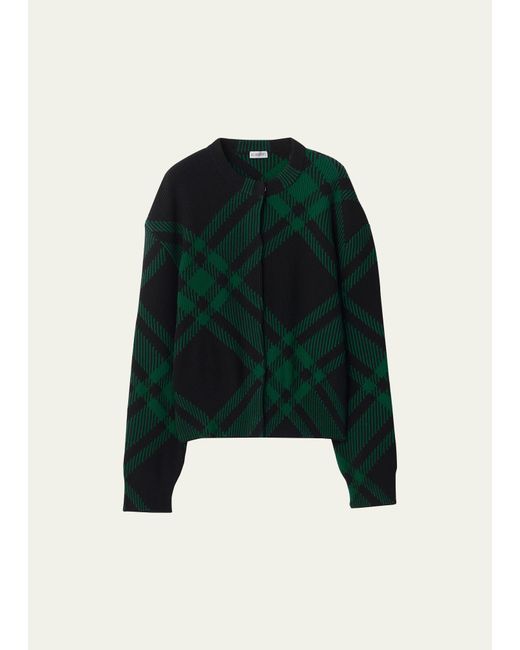 Burberry Check Oversized Wool Sweater