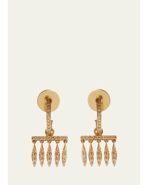 Ileana Makri Grass Dewdrop Hoop Earrings 18K Gold