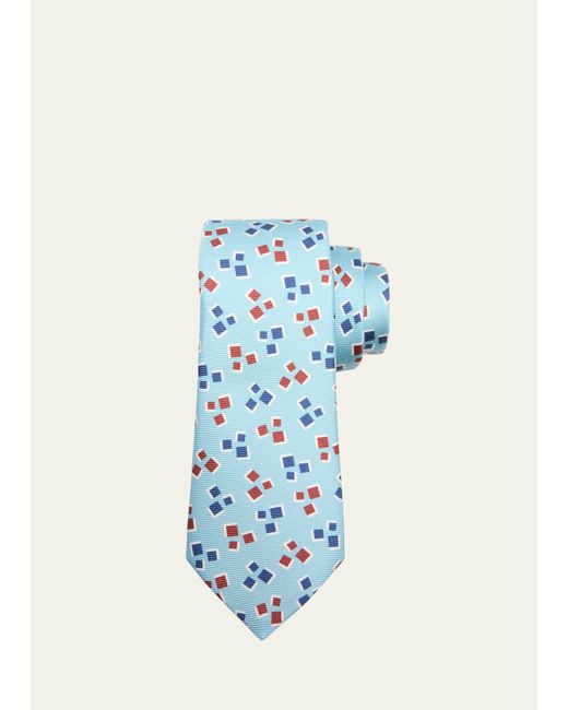 Kiton Silk Mini Square-Print Tie
