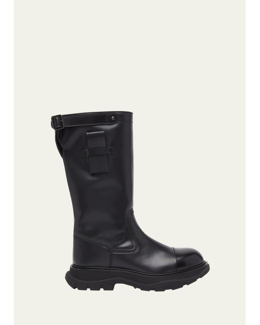 Alexander McQueen Tread Leather Workwear-Sole Tall Boots