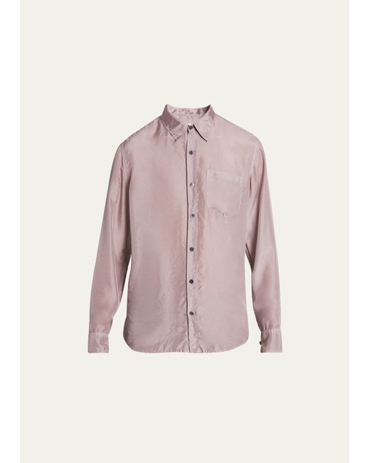 Dries Van Noten Lightweight Silk Ponge Garment-Dyed Shirt