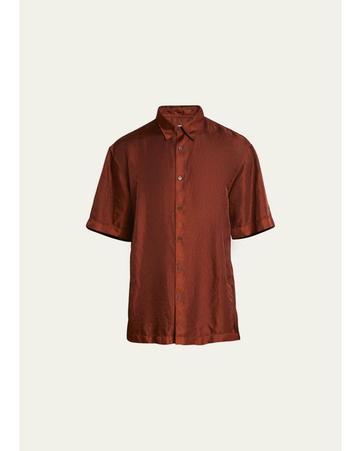 Dries Van Noten Garment-Dyed Nylon Short-Sleeve Shirt