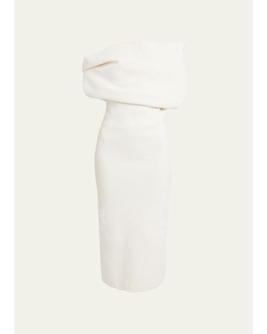 Armarium Debra Off-Shoulder Boucle Midi Dress