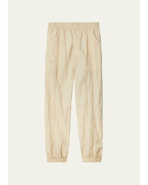 Burberry Crinkled Nylon Pintuck Sweatpants