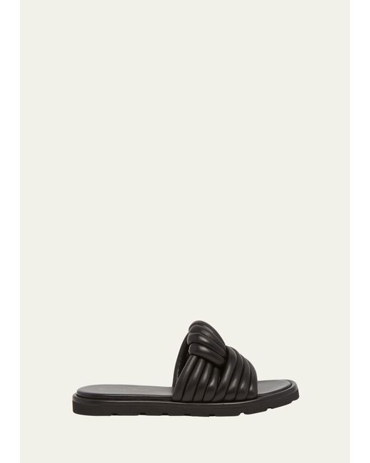 Gianvito Rossi Knotted Napa Flat Slide Sandals