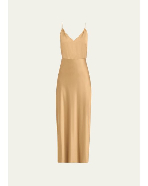 Chloé x Atelier Jolie V-Neck Sleeveless Silk Maxi Slip Dress