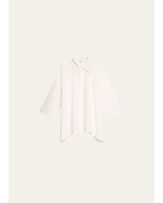 eskandar DPS Short-Sleeve Shirt With Collar Mid Plus Length