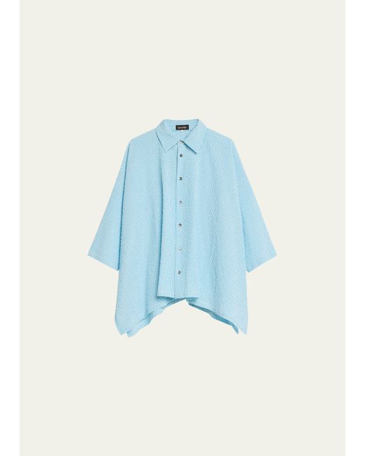 eskandar DPS Short-Sleeve Shirt With Collar Mid Plus Length