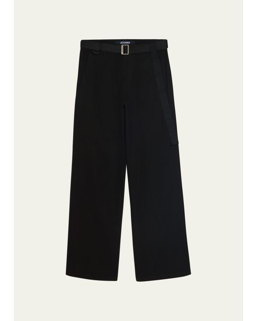 Jacquemus Belted Straight Cotton Pants