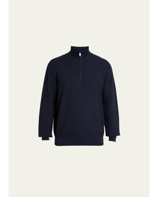 Brioni Cotton-Silk Blend Quarter-Zip Sweater