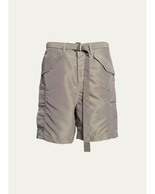 Sacai Belted Nylon Twill Cargo Shorts