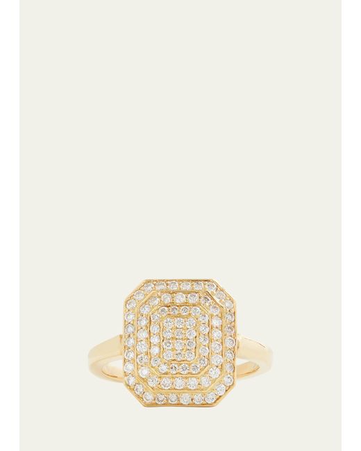 Jamie Wolf 18K Yellow Gold Emerald Shape Ring with Diamonds
