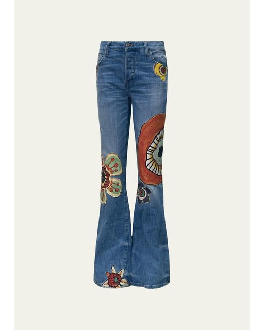 Cout de la Liberte Vintage Flower Patchwork Flare Jeans