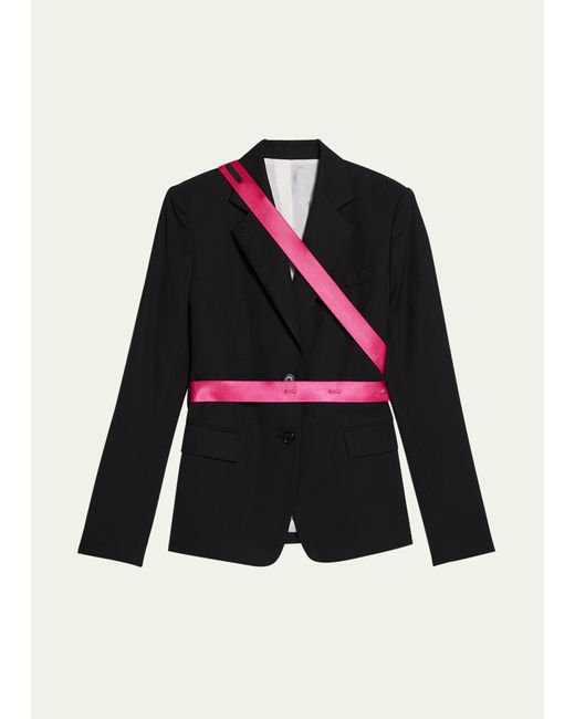 Helmut Lang Seatbelt Single-Breasted Blazer Jacket