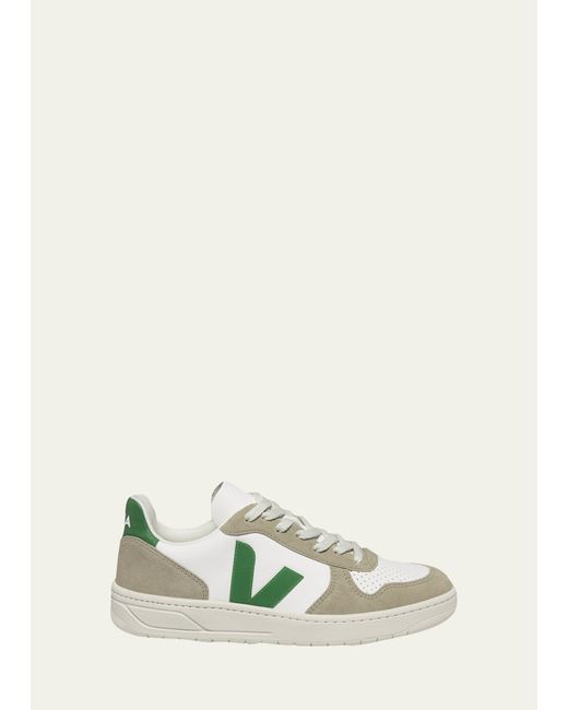 Veja V-10 Chromefree Leather Low-Top Sneakers
