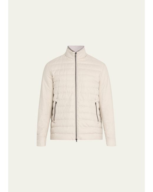 Herno Padded Silk-Cashmere Zip Jacket