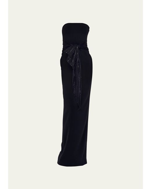 Atelier Prabal Gurung Audrey Strapless Column Gown with Scarf