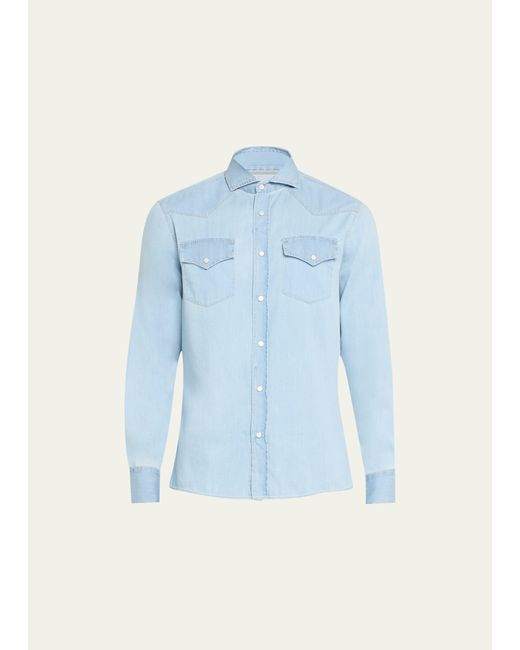 Brunello Cucinelli Slim-Fit Cotton Western Button-Down Shirt