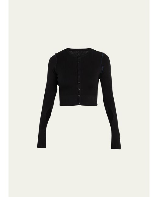 Mm6 Maison Margiela Cropped Button-Front Cardigan