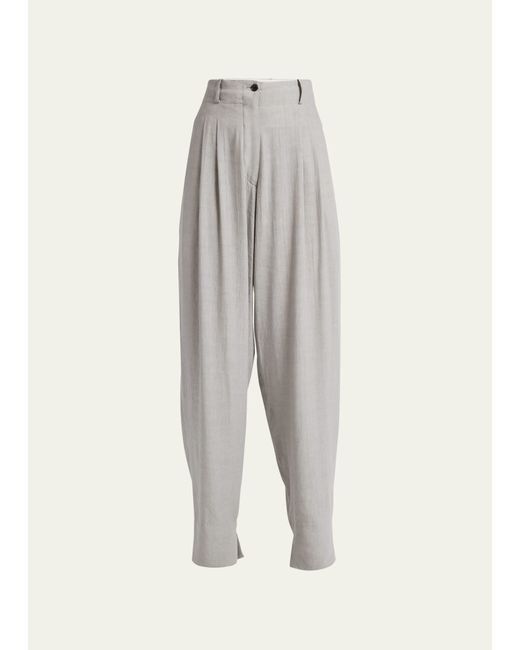 Quira Pleated Wide Leg Linen Trousers