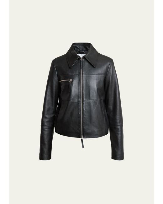 Proenza Schouler White Label Annabel Zip-Front Leather Jacket