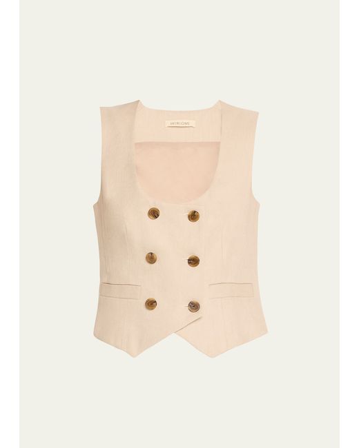 Heirlome Ines Scoop-Neck Double-Breasted Waistcoat
