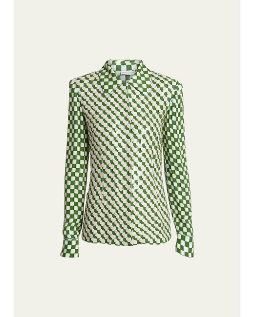 Dries Van Noten Carsies Embellished Button-Front Shirt