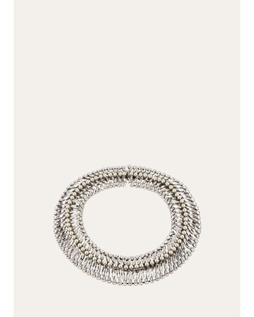 Saint Laurent Crystal and Pearly Choker Necklace