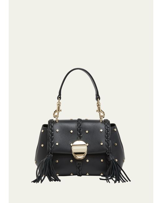 Chloé Penelope Mini Top-Handle Bag Studded Leather