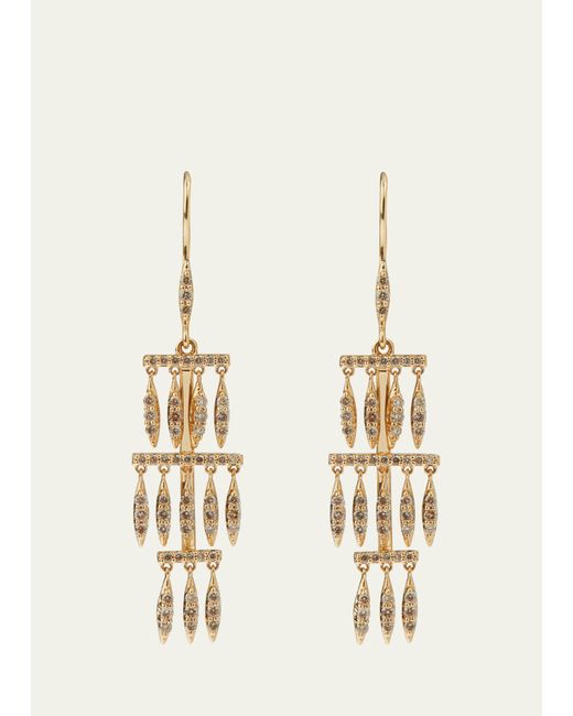 Ileana Makri Grass Multi Dewdrop Earrings 18K Yellow Gold