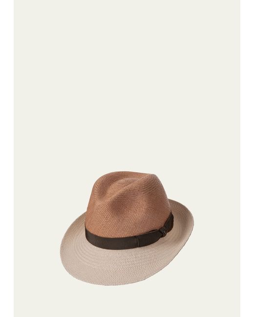 Inverni Straw Bicolor Panama Hat