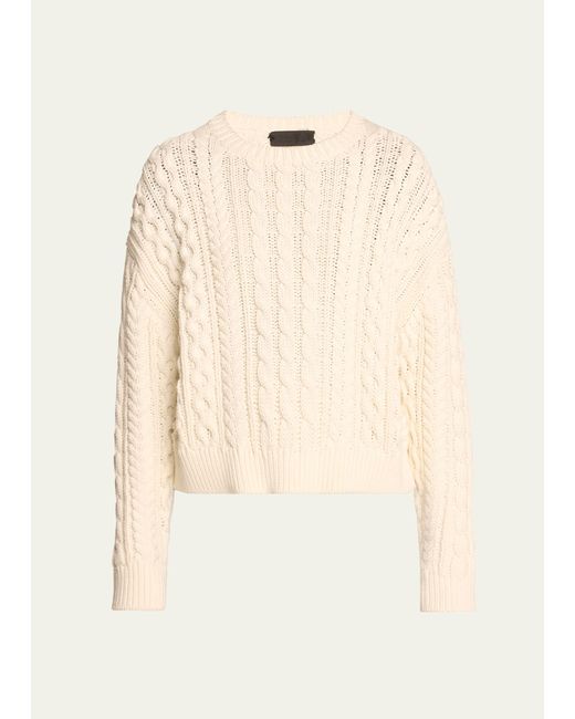 Nili Lotan Rory Cable Open-Weave Cotton Sweater