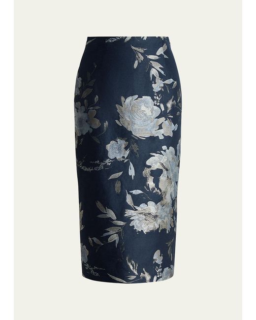 Ralph Lauren Collection Whitley Floral Jacquard Pencil Skirt