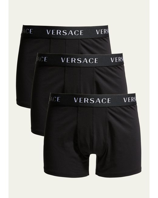 Versace 3-Pack Solid Logo Boxer Briefs
