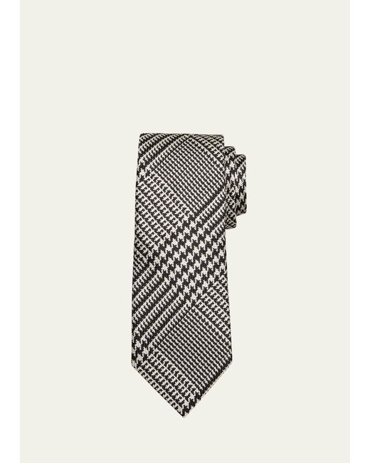 Tom Ford Mulberry Silk Houndstooth Check Tie
