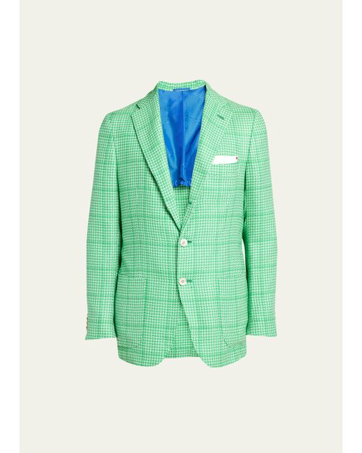 Kiton Cashmere Houndstooth Check Sport Coat
