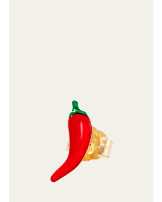 Alison Lou 14K Gold Chili Pepper Stud Earring Single