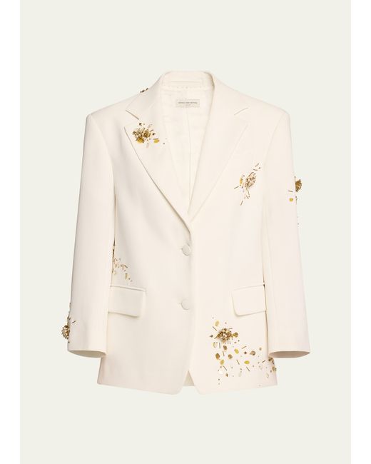 Dries Van Noten Birdy Embroidered Single-Breasted Jacket