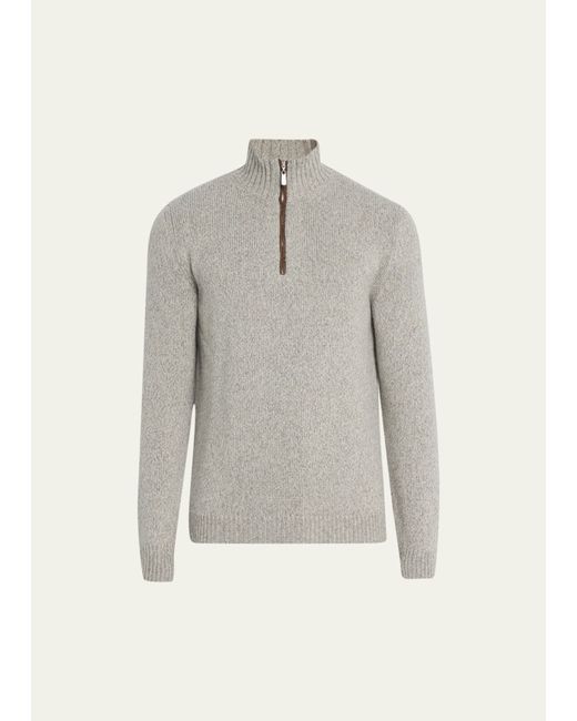 Fedeli Cashmere Knit Half-Zip Sweater