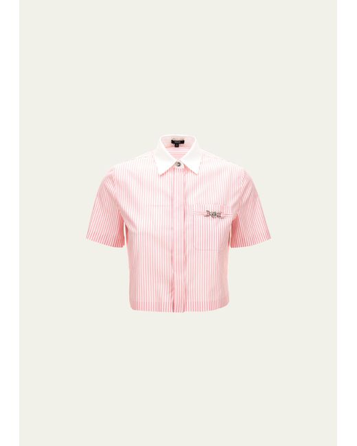 Versace Informal Oxford Striped Button Down Shirt