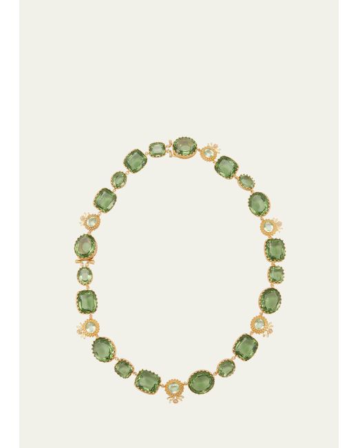 Mellerio 18K Yellow and Pink Gold Pierreries Necklace with Pattern Prasiolite