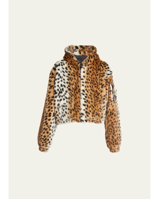 Givenchy Faux Leopard Fur Blouson Jacket