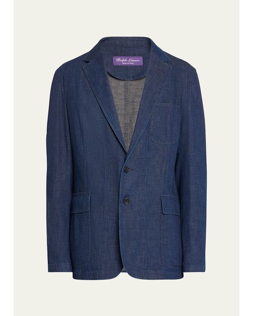 Ralph Lauren Purple Label Kent Hand-Tailored Denim Suit Jacket