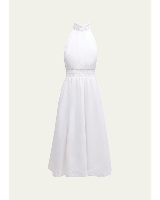 Veronica Beard Kinny High-Neck A-Line Midi Dress