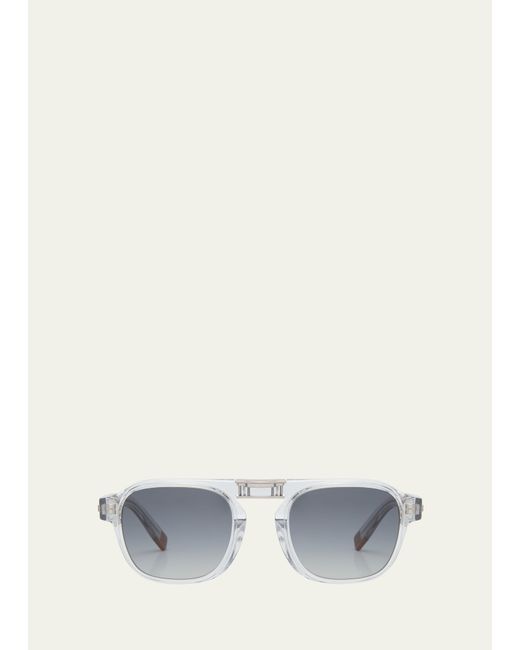 Z Zegna Polarized Acetate Square Sunglasses