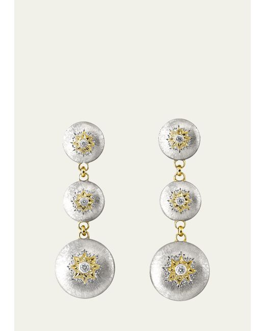 Buccellati Blossoms Diamond 3 Drop Earrings