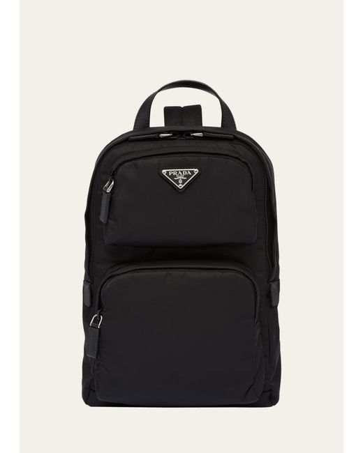 Prada Nylon Triangle Logo Backpack