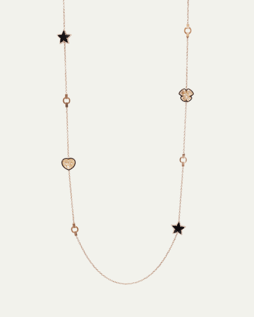 Daniella Kronfle Charmed 18k Rose Gold Quartz and Diamond Necklace