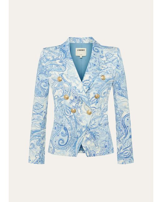 L'agence Marie Paisley Double-Breasted Blazer