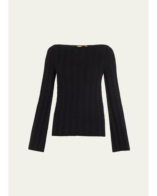 Guest in Residence Long-Sleeve Wool Cashmere Flare Top
